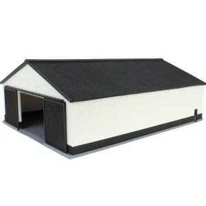 Outback Toys 3D Print & Small Accessories<1/64 "The Professional" Black/White 60ft x 80ft Machine & Farm Shed, 3D Printed