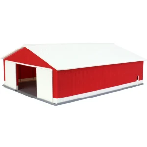 Outback Toys 3D Print & Small Accessories<1/64 "The Professional" Red/White 60ft x 80ft Machine & Farm Shed, 3D Printed