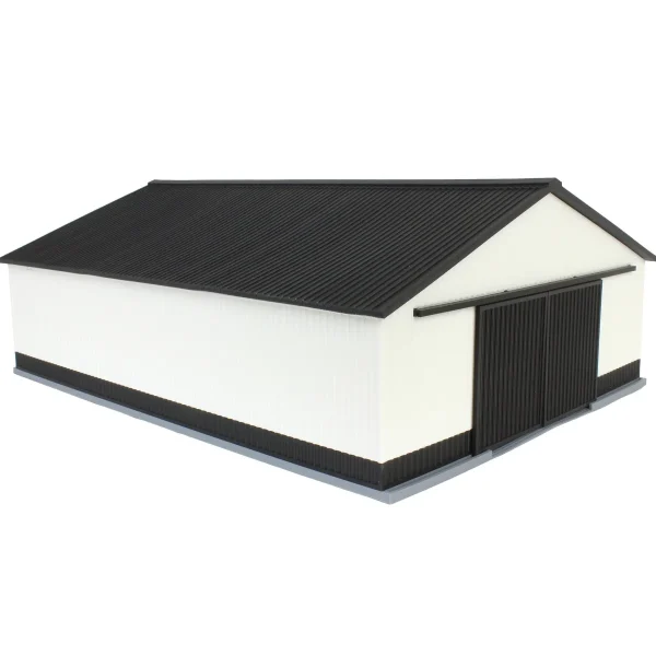 Outback Toys 3D Print & Small Accessories<1/64 "The Professional" Black/White 60ft x 80ft Machine & Farm Shed, 3D Printed