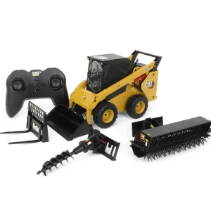 Manufacturer_Diecast Masters Radio Control<1/16 Radio Control CAT 272D3 Skid Steer Loader w/ Bucket, Auger, Forks & Broom