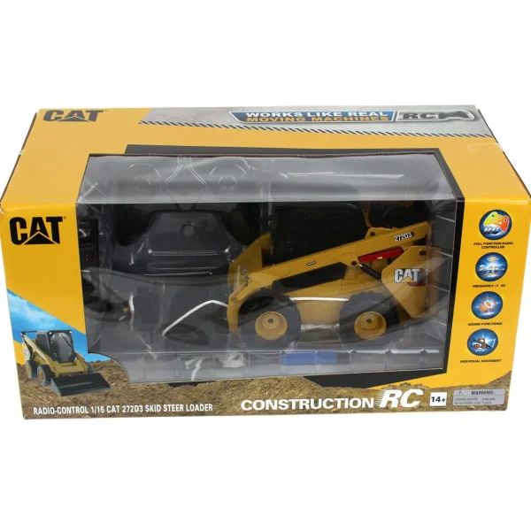 Manufacturer_Diecast Masters Radio Control<1/16 Radio Control CAT 272D3 Skid Steer Loader w/ Bucket, Auger, Forks & Broom