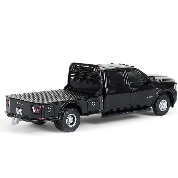 Manufacturer_Greenlight Collectibles Lowboys & Flatbeds | Pickup Trucks<1/64 2023 Ram 3500 Dually Flatbed, Black, Dually Drivers Series 16