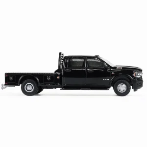 Manufacturer_Greenlight Collectibles Lowboys & Flatbeds | Pickup Trucks<1/64 2023 Ram 3500 Dually Flatbed, Black, Dually Drivers Series 16