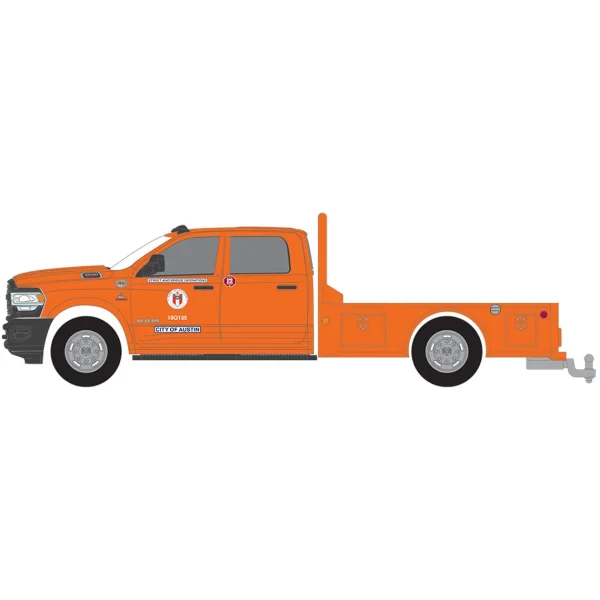 Manufacturer_Greenlight Collectibles Lowboys & Flatbeds<1/64 2023 Ram 3500 Flatbed, City of Austin Public Works, Austin, TX, Dually Drivers Series 13