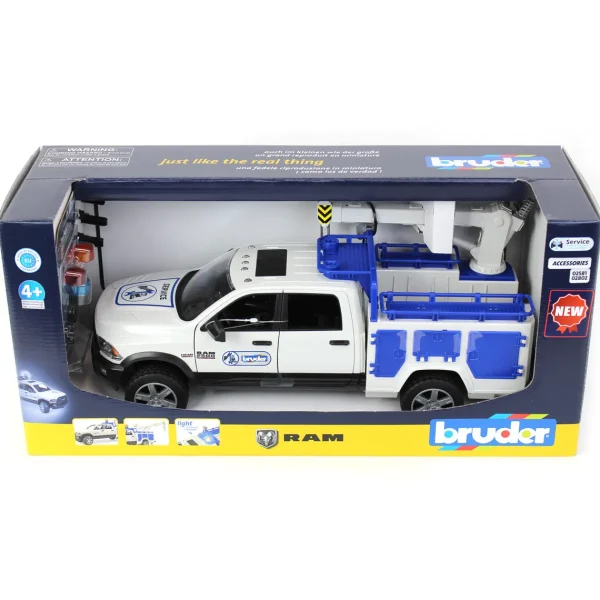 Manufacturer_Bruder Toys Pickup Trucks<1/16 Ram 2500 Service Truck with Rotating Beacon Light by Bruder