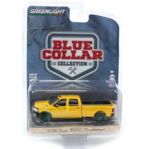 Manufacturer_Greenlight Collectibles Pickup Trucks<1/64 2021 Ram 3500 Tradesman, School Bus Yellow, Blue Collar Series 11--CHASE UNIT
