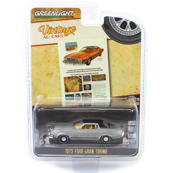 Manufacturer_Greenlight Collectibles Cars & Suvs<Raw Chase ~ 1/64 1973 Ford Gran Torino, Vintage Ad Cars Series 10