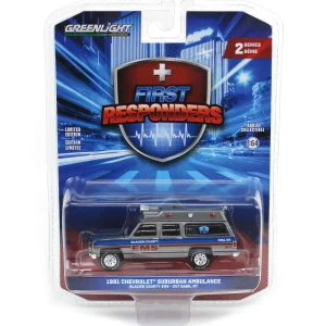 Manufacturer_Greenlight Collectibles Cars & Suvs | Emergency Vehicles<Raw Chase Unit ~ 1/64 1991 Chevrolet Suburban Ambulance, Glacier County EMS, First Responders Series 2