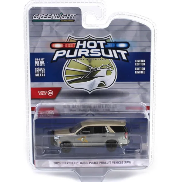 Manufacturer_Greenlight Collectibles Cars & Suvs | Emergency Vehicles<Raw Chase Unit ~ 1/64 2023 Chevrolet Tahoe Police Pursuit Vehicle (PPV), New Hampshire State Police, Hot Pursuit Series 46