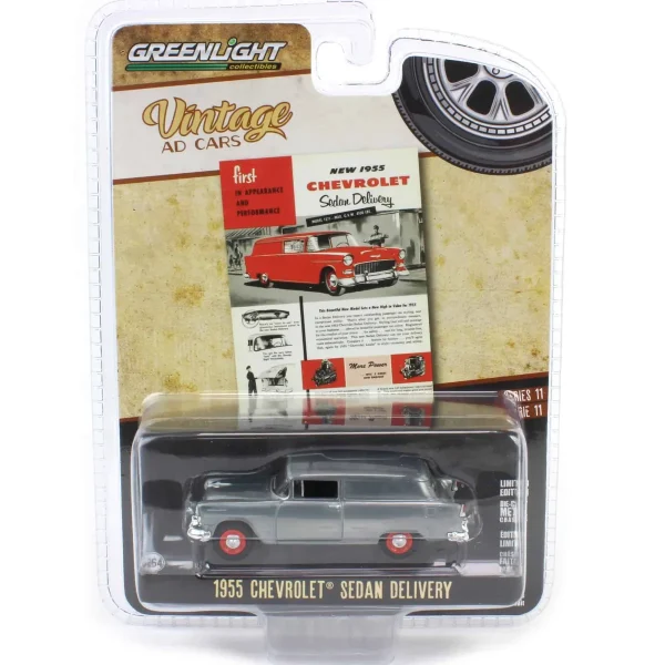 Manufacturer_Greenlight Collectibles Cars & Suvs<Raw Chase Unit ~ 1/64 1955 Chevrolet Sedan Delivery “First in Appearance and Performance”, Vintage Ad Cars Series 11