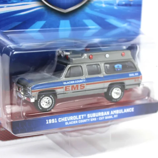 Manufacturer_Greenlight Collectibles Cars & Suvs | Emergency Vehicles<Raw Chase Unit ~ 1/64 1991 Chevrolet Suburban Ambulance, Glacier County EMS, First Responders Series 2