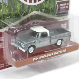 Manufacturer_Greenlight Collectibles Pickup Trucks<Raw Chase Unit ~ 1/64 1964 Dodge D-200 Sweptline, Turf Green & White, Down on the Farm Series 10