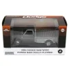 Manufacturer_Greenlight Collectibles Lowboys & Flatbeds | Pickup Trucks<Raw Chase Unit ~ 1/64 1985 Dodge Ram W350 Dually Flatbed Pickup Truck, Black with Silver Flatbed, Diecast Direct Exclusive