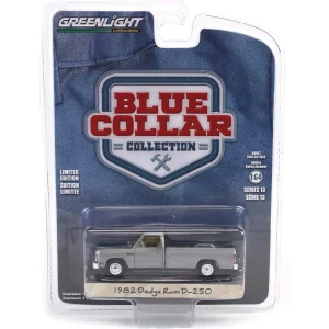 Manufacturer_Greenlight Collectibles Pickup Trucks<Raw Chase Unit ~ 1/64 1982 Dodge Ram D-250, DOT Orange, Blue Collar Series 13