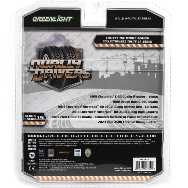Manufacturer_Greenlight Collectibles Cars & Suvs | Pickup Trucks<Raw Chase Unit ~ 1/64 1982 Dodge Ram D350 Dually, Construction Yellow, Dually Drivers Series 15