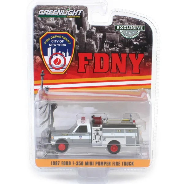 Manufacturer_Greenlight Collectibles Cars & Suvs | Emergency Vehicles<Raw Chase Unit ~ 1/64 1987 Ford F-350 Mini Pumper Fire Truck, FDNY, Hobby Exclusive