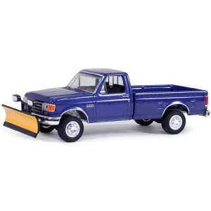 Manufacturer_Greenlight Collectibles Pickup Trucks<Raw Chase Unit ~ 1/64 1991 Ford F-250 XL 4x4 with Snow Plow, Blue Collar Series 13
