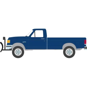 Manufacturer_Greenlight Collectibles Pickup Trucks<Raw Chase Unit ~ 1/64 1991 Ford F-250 XL 4x4 with Snow Plow, Blue Collar Series 13