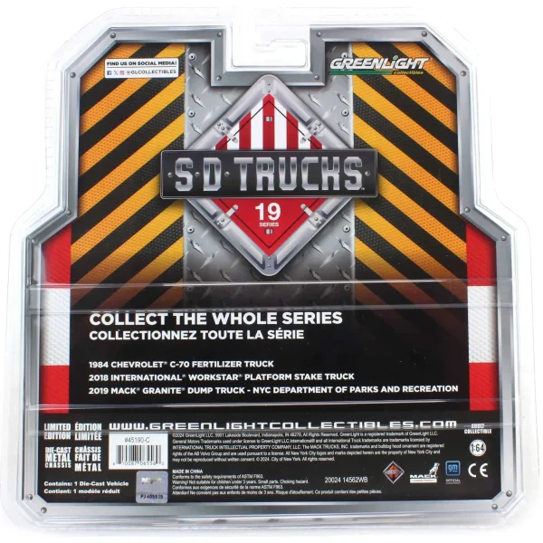Manufacturer_Greenlight Collectibles Cars & Suvs | Dump Trucks<Raw Chase Unit ~ 1/64 2019 Mack Granite Dump Truck, NYC Department of Parks & Recreation, S.D. Trucks Series 19