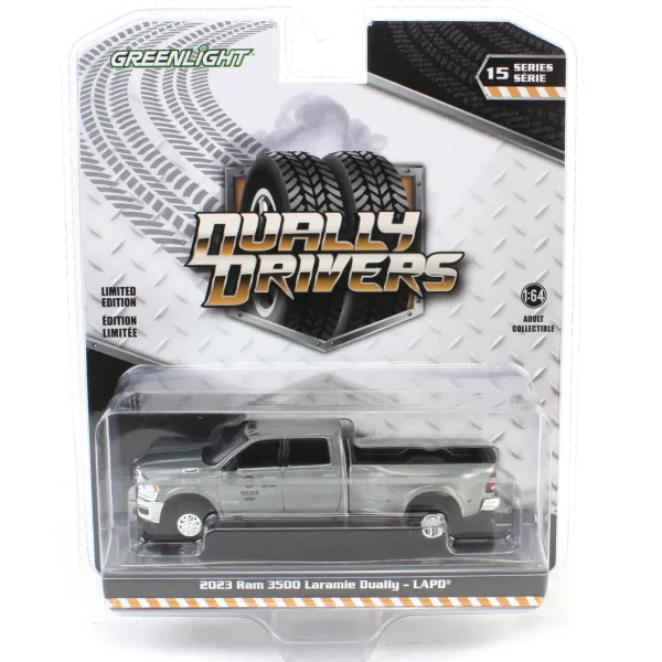 Manufacturer_Greenlight Collectibles Cars & Suvs | Emergency Vehicles<Raw Chase Unit ~ 1/64 2023 Ram 3500 Laramie Dually, Los Angeles Police Department, Dually Drivers Series 15