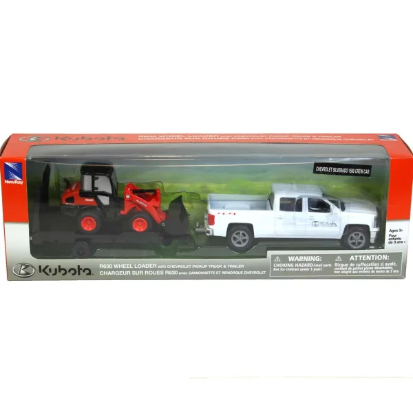 Manufacturer_New Ray Toys Inc. Pickup Trucks<1/43rd Chevy Pickup with Kubota R630 Small Wheel Loader
