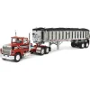 Manufacturer_DCP by First Gear Dump Trucks<1/64 Red & Black Ford LTL 9000 Day Cab w/ East End Dump Trailer, DCP by First Gear