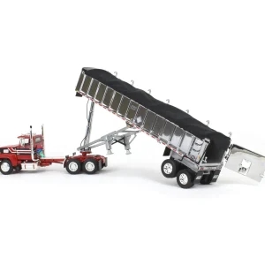 Manufacturer_DCP by First Gear Dump Trucks<1/64 Red & Black Ford LTL 9000 Day Cab w/ East End Dump Trailer, DCP by First Gear