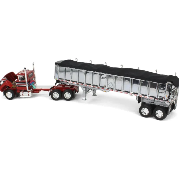 Manufacturer_DCP by First Gear Dump Trucks<1/64 Red & Black Ford LTL 9000 Day Cab w/ East End Dump Trailer, DCP by First Gear