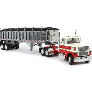 Manufacturer_DCP by First Gear Dump Trucks<1/64 Red & White Ford LTL 900 with East End Dump Trailer, DCP by First Gear