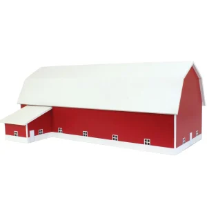 Outback Toys Wooden Barns & Large Accessories<1/64 Red & White 60ft x 120ft Wooden Dairy Barn with Milk House