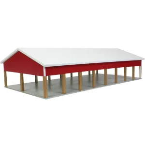 Outback Toys Wooden Barns & Large Accessories<1/64 Red & White 50ft x 100ft Wooden Hay & Implement Shed