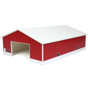 Outback Toys Wooden Barns & Large Accessories<1/64 Red & White 60ft x 80ft Wooden Implement Shed