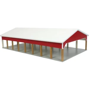 Outback Toys Wooden Barns & Large Accessories<1/64 Red & White 50ft x 100ft Wooden Hay & Implement Shed