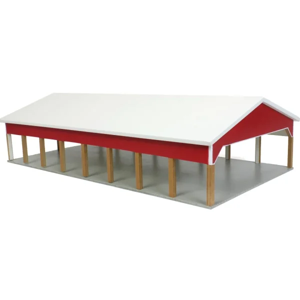 Outback Toys Wooden Barns & Large Accessories<1/64 Red & White 50ft x 100ft Wooden Hay & Implement Shed