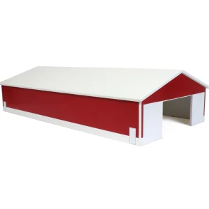 Outback Toys Wooden Barns & Large Accessories<1/64 Red & White 60ft x 120ft Wooden Implement Shed