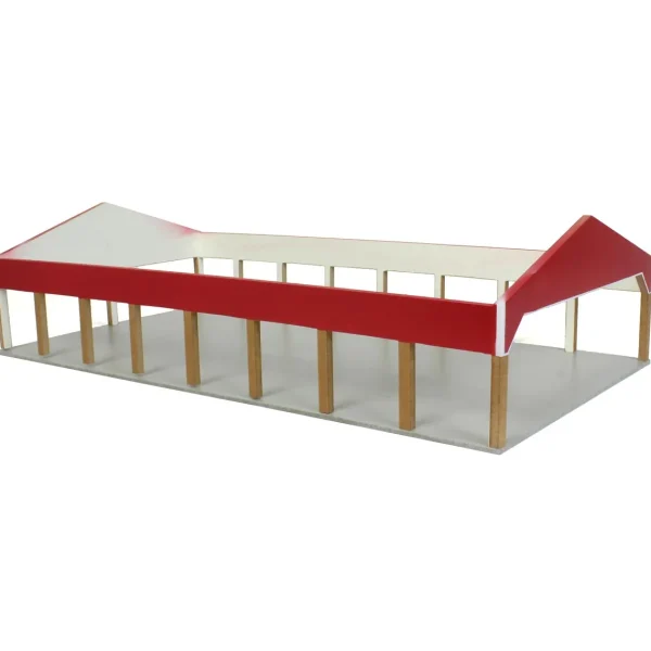 Outback Toys Wooden Barns & Large Accessories<1/64 Red & White 50ft x 100ft Wooden Hay & Implement Shed