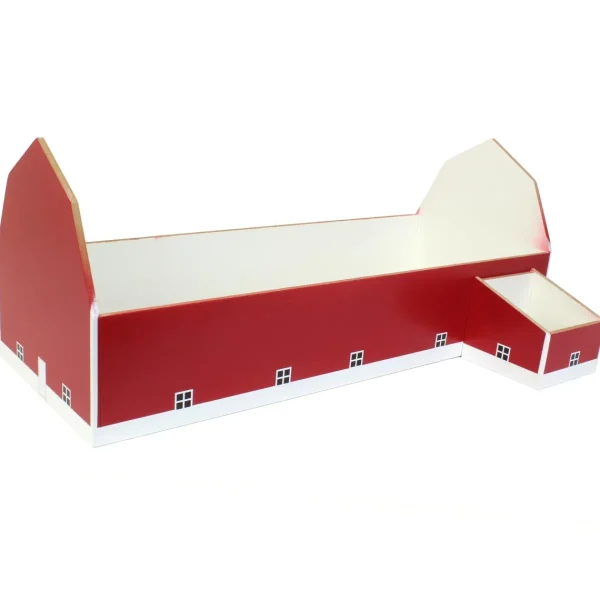 Outback Toys Wooden Barns & Large Accessories<1/64 Red & White 60ft x 120ft Wooden Dairy Barn with Milk House
