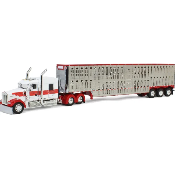 Manufacturer_DCP by First Gear Agricultural Trucks<1/64 Red & White Kenworth Truck with Wilson Livestock Trailer, DCP by First Gear