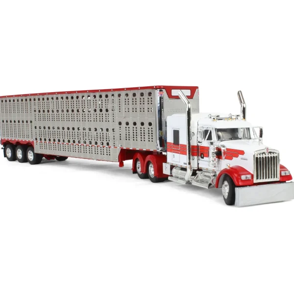 Manufacturer_DCP by First Gear Agricultural Trucks<1/64 Red & White Kenworth Truck with Wilson Livestock Trailer, DCP by First Gear