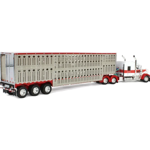 Manufacturer_DCP by First Gear Agricultural Trucks<1/64 Red & White Kenworth Truck with Wilson Livestock Trailer, DCP by First Gear
