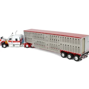 Manufacturer_DCP by First Gear Agricultural Trucks<1/64 Red & White Kenworth Truck with Wilson Livestock Trailer, DCP by First Gear