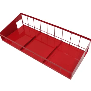 Manufacturer_Standi Toys Standi Toys<1/64 Red & White Metal Monoslope Cattle Barn with Gates and Feed Trough
