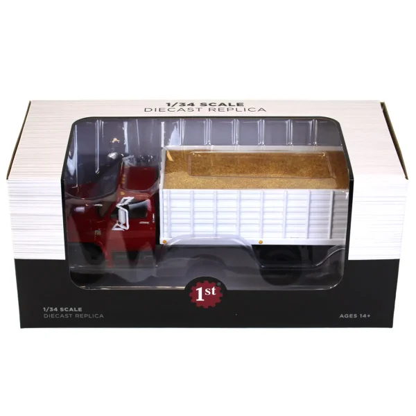 Manufacturer_First Gear, Inc. Dump Trucks<1/34 Red & White 1970s Chevrolet C65 Grain Truck with Corn Load by First Gear