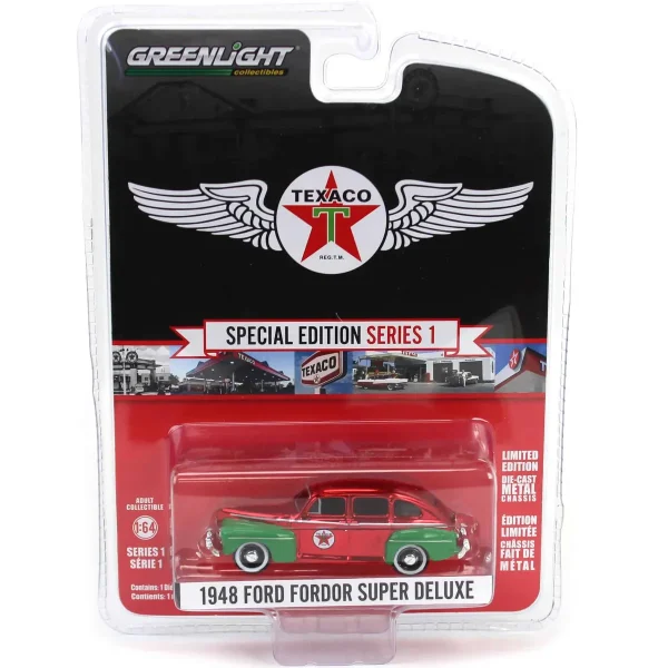 Manufacturer_Greenlight Collectibles Cars & Suvs<Red Chrome Super Chase ~ 1/64 1948 Ford Fordor Super Deluxe, Texaco Special Edition Series 1