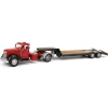 Manufacturer_SpecCast Lowboys & Flatbeds<1/50 Red International KB-8 with Tandem Axle Lowboy Trailer