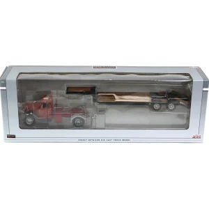 Manufacturer_SpecCast Lowboys & Flatbeds<1/50 Red International KB-8 with Tandem Axle Lowboy Trailer