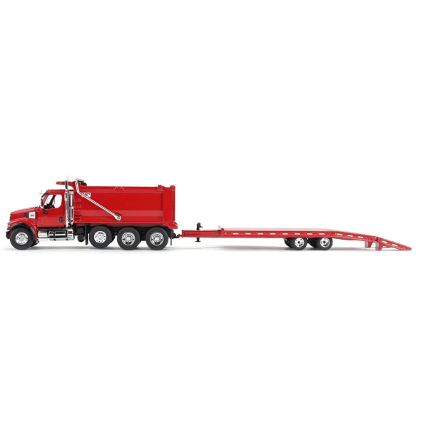 Manufacturer_DCP by First Gear Dump Trucks<1/64 Red Western Star 49X w/ Ox Bodies Dump & Beaver Tail Trailer, DCP by First Gear