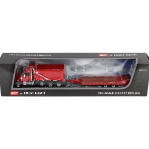 Manufacturer_DCP by First Gear Dump Trucks<1/64 Red Western Star 49X w/ Ox Bodies Dump & Beaver Tail Trailer, DCP by First Gear