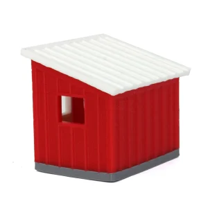 Outback Toys 3D Print & Small Accessories<1/64 Red/White Chicken Coop Shed, 3D Printed