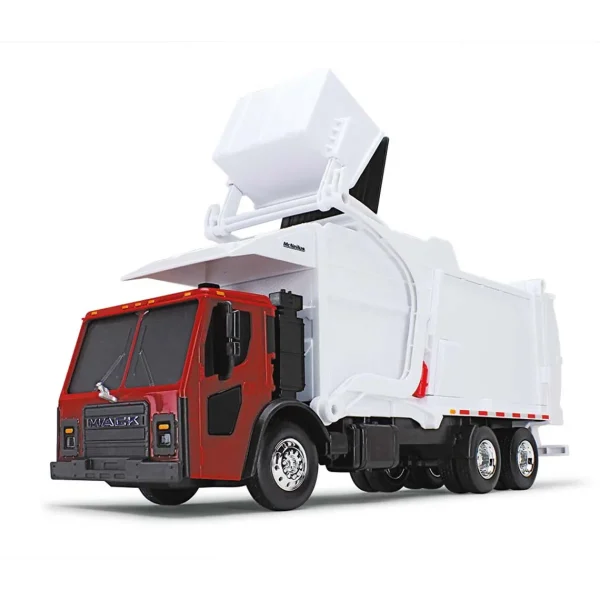 Manufacturer_First Gear, Inc. Tow & Straight Trucks<1/25 Red/White Mack LR Garbage Truck w/ McNeilus Meridian Loader & Dumpster (Includes Lights & Sounds!)